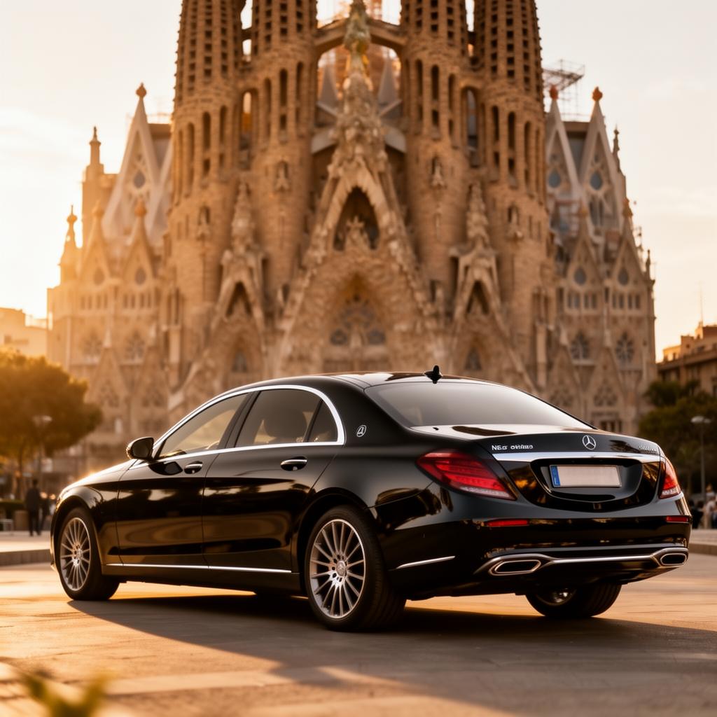 VTC premium frente a la Sagrada Familia de Barcelona — Turismo modernista con conductor privado