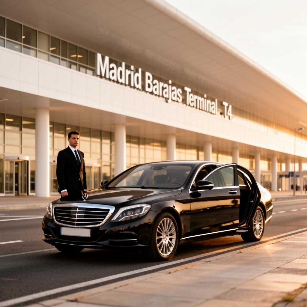 VTC en Madrid Barajas T4 — Conductor profesional con berlina premium en aeropuerto